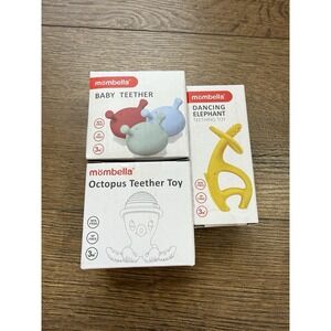 NEW! 3 BABY TEETHERS MOMBELLA | FOOD GRADE SILICONE | BPA FREE